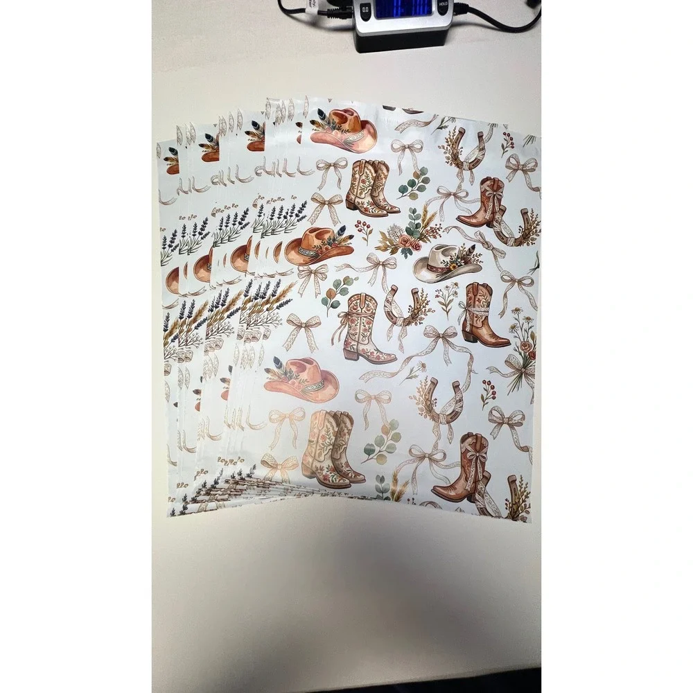 135pc Western Cowgirl Shipping Bundle 10x13 Poly Mailers Thank You Cards Trendy